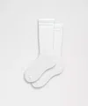 Lululemon Unisex Daily Essential Crew Socks Stripe In White