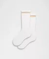 Lululemon Unisex Daily Essential Crew Socks Stripe In White