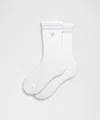 Lululemon Unisex Daily Essential Crew Socks In White