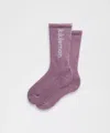 Lululemon Unisex Daily Essential Crew Socks Wordmark In Purple