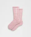 Lululemon Unisex Daily Essential Crew Socks Wordmark In Pink