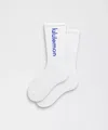 Lululemon Unisex Daily Essential Crew Socks Wordmark In White
