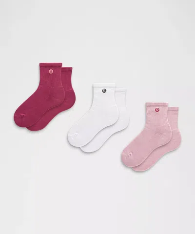 Lululemon Unisex Daily Essential Quarter Socks 3 Pack In Multi