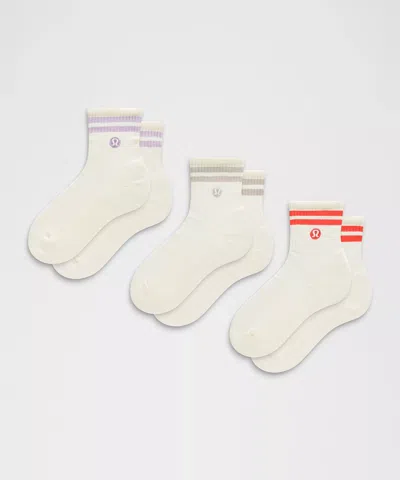 Lululemon Unisex Daily Essential Quarter Socks 3 Pack
