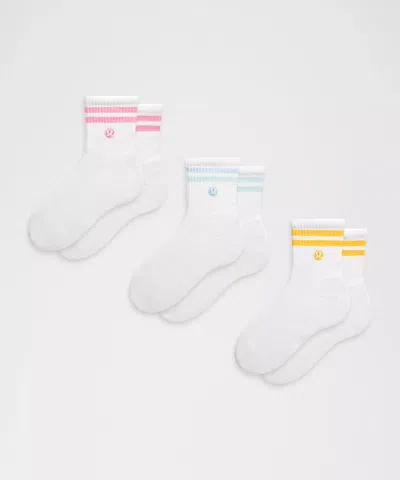 Lululemon Unisex Daily Essential Quarter Socks 3 Pack In Multi