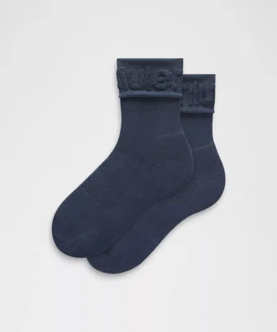 Lululemon Unisex Fold-over Terry Quarter Socks