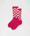 Lululemon Unisex Fuzzy Checkered Crew Socks