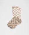 Lululemon Unisex Fuzzy Checkered Crew Socks