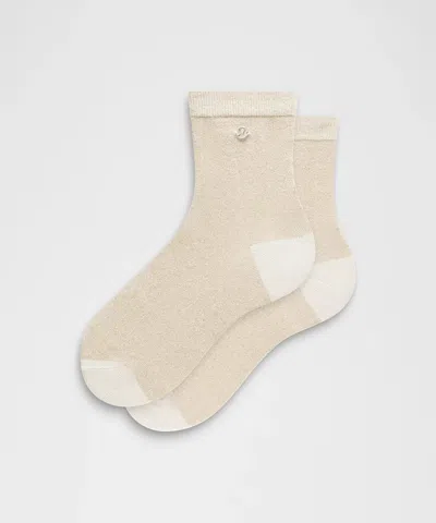 Lululemon Unisex Glitter Quarter Socks In Neutral