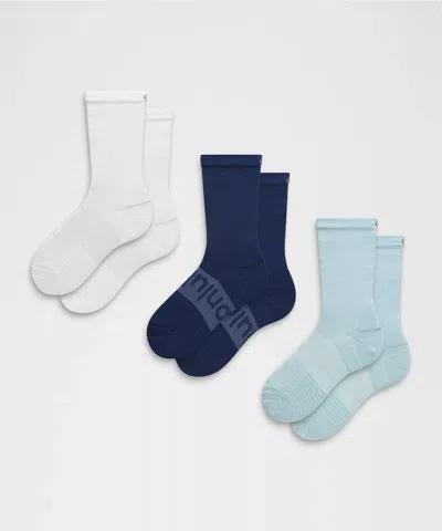 Lululemon Unisex Power Stride Crew Socks In Blue