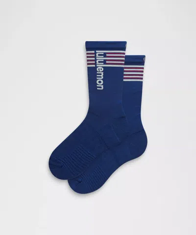 Lululemon Unisex Power Stride Crew Socks In Blue