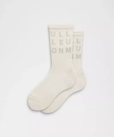Lululemon Unisex Power Stride Crew Socks In Neutral