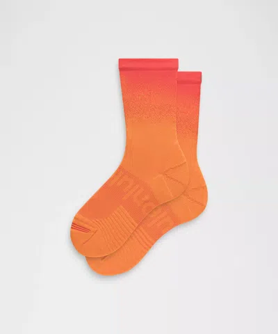 Lululemon Unisex Power Stride Crew Socks Ombre In Orange