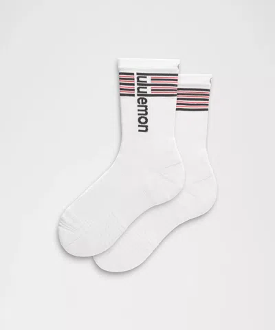 Lululemon Unisex Power Stride Crew Socks In White