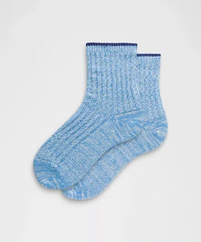 Lululemon Unisex Quarter-length Ragg Socks In Blue