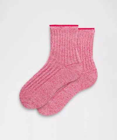 Lululemon Unisex Quarter-length Ragg Socks In Pink