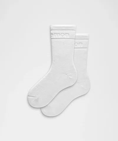 Lululemon Unisex Terry Crew Socks In White