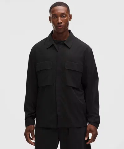 Lululemon Unshaken Long-sleeve Collared Shirt In Black