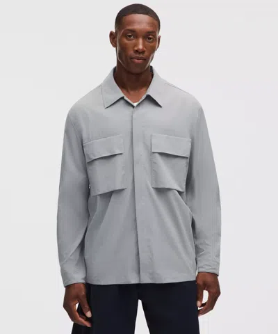 Lululemon Unshaken Long-sleeve Collared Shirt In Gray