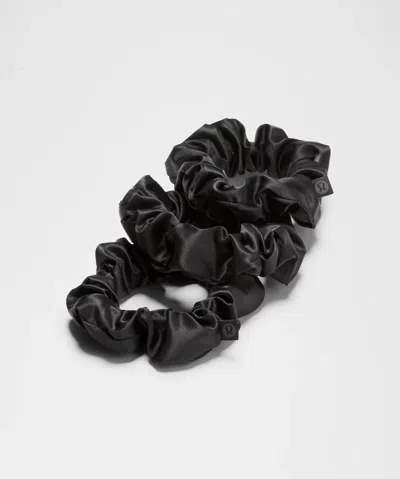 Lululemon Uplifting Scrunchies Satin 3 Pack In Black