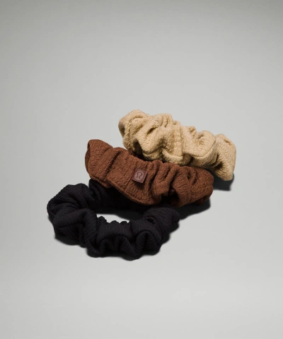 Lululemon Uplifting Scrunchies Textured 3 Pack In Multi