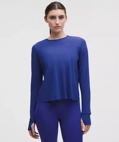Lululemon Uv Protection Running Long Sleeve Shirt In Blue