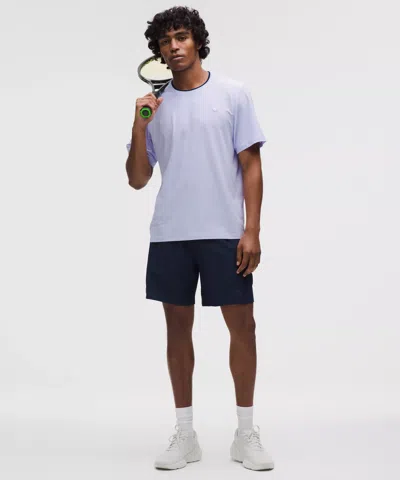 Lululemon Uv-protective Striped Mesh Tennis T-shirt