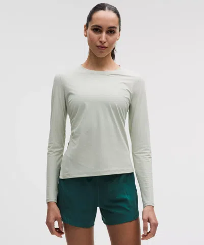 Lululemon Uv-protective Side Ruched Running Long Sleeve In Multi