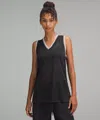 Lululemon V-neck Mesh Tennis Tank Top In Black
