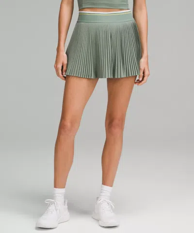 Lululemon Varsity High-rise Pleated Tennis Skirt Tipping Stripe In Green