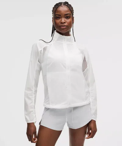 Lululemon Ventilated Packable Running Jacket In White