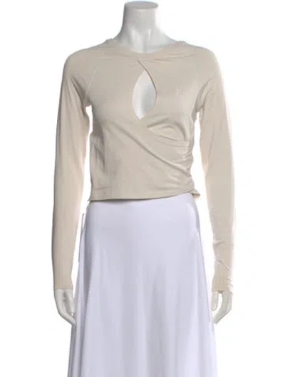 Pre-owned Lululemon V-neck Long Sleeve Top In Neutral