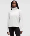 Lululemon Waffle-knit Funnel-neck Long-sleeve Shirt In White