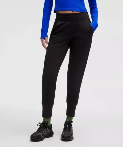 Lululemon Waffle-knit Mid-rise Joggers In Black