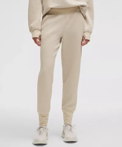 Lululemon Waffle-knit Mid-rise Joggers In White