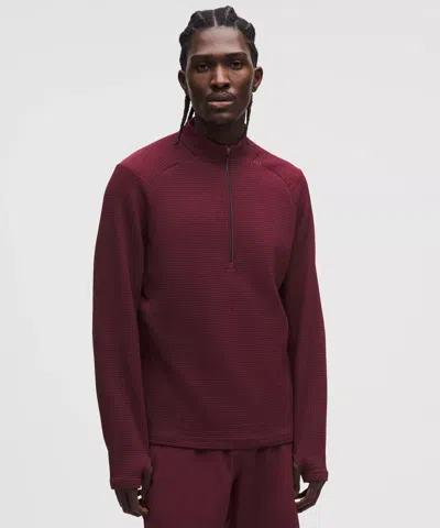 Lululemon Waffle-knit Half Zip In Red