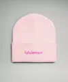 Lululemon Warm Revelation Beanie Wordmark In Pink