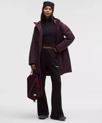Lululemon Waterproof Insulated Cinch-waist Parka In Purple