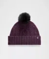 Lululemon Women's Alpaca Wool-blend Cable-knit Pom Beanie In Purple
