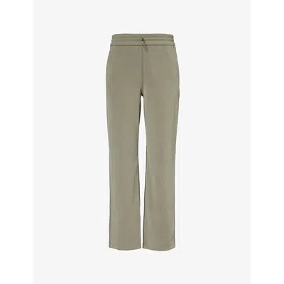 Lululemon Womens Army Green Softsreme Straight-leg Mid-rise Recycled Polyester-blend Trousers