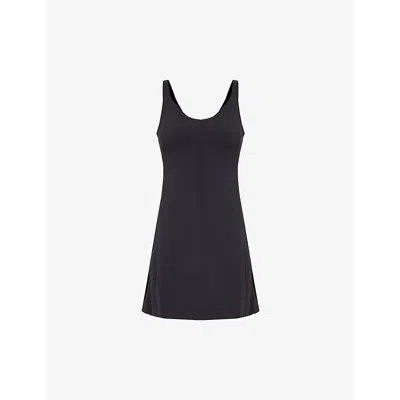 LULULEMON LULULEMON WOMEN'S BLACK ALIGN V-NECK STRETCH-WOVEN MINI DRESS