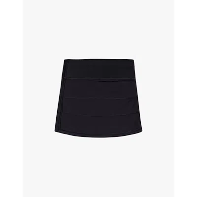 Lululemon Womens Black Pace Rival Mid-rise Stretch Recycled-polyester Mini Skirt
