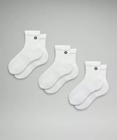 Lululemon Daily Stride Quarter Socks 3 Pack In Brown