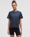 Lululemon Fast And Free Short-sleeve Shirt In Blue