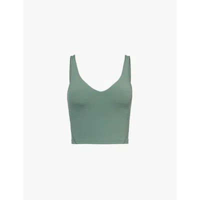 Lululemon Womens Grey Eucalyptus Align Scoop-neck Stretch-woven Crop Top