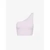 Lululemon Womens Lilac Ether Align Asymmetric-shoulder Stretch-woven Bra In Lilac Ether