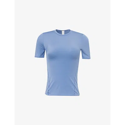 Lululemon Womens Oasis Blue Slim-fit Round-neck Stretch-woven Top