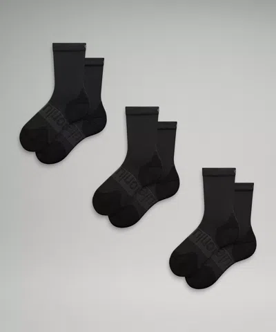 Lululemon Power Stride Crew Socks 2 Pack In Black