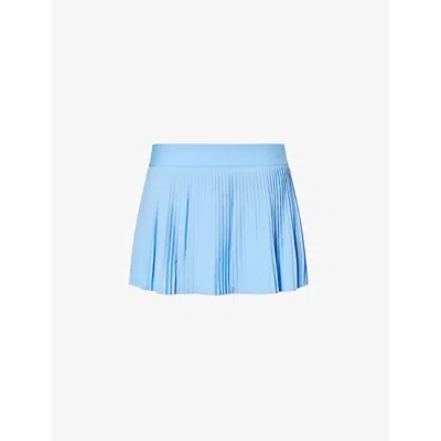 Lululemon Womens Sinatra Blue Pleated Mid-rise Stretch-recycled Polyester Mini Skirt