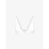Lululemon Womens White Seriously Soft Plunge-neck Stretch-woven Triangle Bra In White